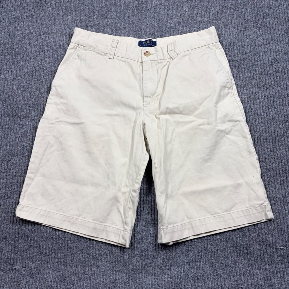 Polo Ralph Lauren Shorts Womens 18 Khaki Chino Beige Cotton Twill 8698